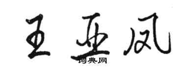 駱恆光王亞鳳行書個性簽名怎么寫