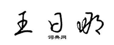 梁錦英王日那草書個性簽名怎么寫