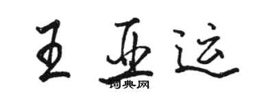 駱恆光王亞運行書個性簽名怎么寫