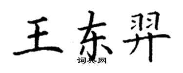 丁謙王東羿楷書個性簽名怎么寫