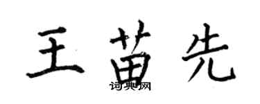 何伯昌王苗先楷書個性簽名怎么寫