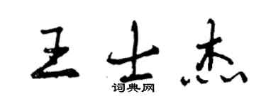 曾慶福王士傑行書個性簽名怎么寫