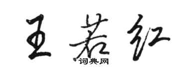 駱恆光王若紅行書個性簽名怎么寫