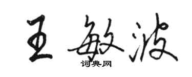 駱恆光王敏波行書個性簽名怎么寫