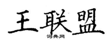 丁謙王聯盟楷書個性簽名怎么寫