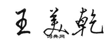 駱恆光王美乾行書個性簽名怎么寫