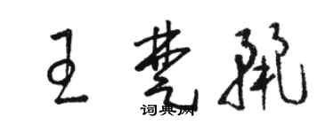 駱恆光王楚麗草書個性簽名怎么寫