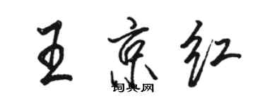 駱恆光王京紅行書個性簽名怎么寫