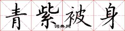 丁謙青紫被身楷書怎么寫