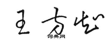 駱恆光王方知草書個性簽名怎么寫