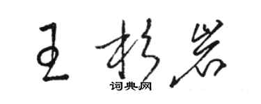 駱恆光王杉岩草書個性簽名怎么寫