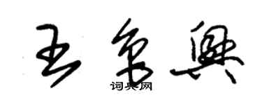 朱錫榮王魯興草書個性簽名怎么寫