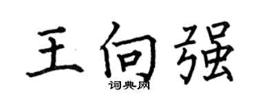 何伯昌王向強楷書個性簽名怎么寫