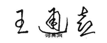 駱恆光王通喜草書個性簽名怎么寫