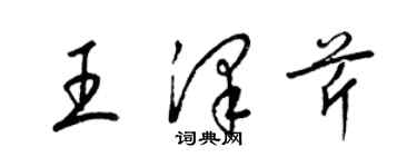 梁錦英王澤芹草書個性簽名怎么寫