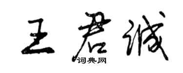 曾慶福王君誠行書個性簽名怎么寫