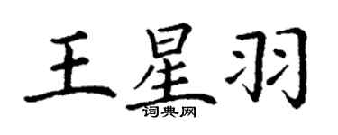 丁謙王星羽楷書個性簽名怎么寫