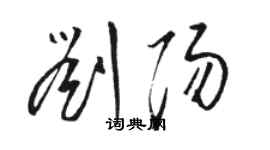 駱恆光劉陽草書個性簽名怎么寫