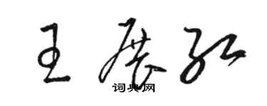 駱恆光王展紅草書個性簽名怎么寫