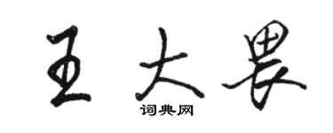 駱恆光王大畏行書個性簽名怎么寫