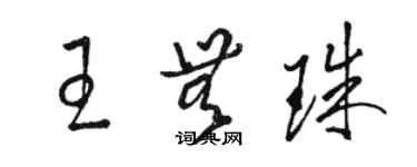 駱恆光王無珠草書個性簽名怎么寫