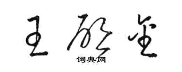 駱恆光王啟金草書個性簽名怎么寫