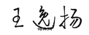 駱恆光王逸揚草書個性簽名怎么寫