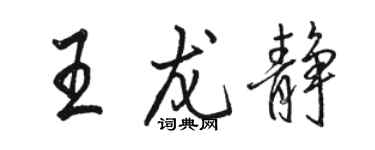 駱恆光王龍靜行書個性簽名怎么寫