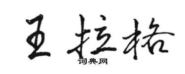 駱恆光王拉格行書個性簽名怎么寫