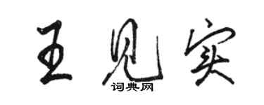 駱恆光王見實行書個性簽名怎么寫