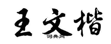 胡問遂王文楷行書個性簽名怎么寫