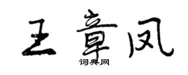 曾慶福王章鳳行書個性簽名怎么寫