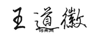 駱恆光王道徽行書個性簽名怎么寫