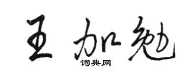 駱恆光王加勉行書個性簽名怎么寫