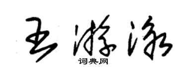 朱錫榮王游泳草書個性簽名怎么寫