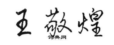 駱恆光王敬煌行書個性簽名怎么寫