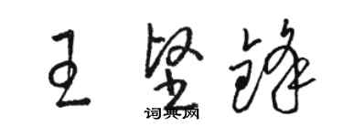 駱恆光王堅鋒草書個性簽名怎么寫