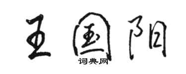 駱恆光王國陽行書個性簽名怎么寫