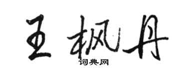 駱恆光王楓丹行書個性簽名怎么寫