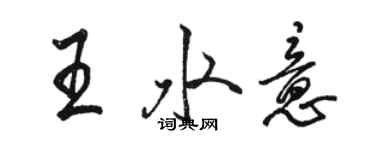 駱恆光王水意行書個性簽名怎么寫