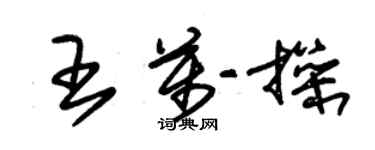 朱錫榮王萬操草書個性簽名怎么寫