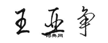 駱恆光王亞爭行書個性簽名怎么寫