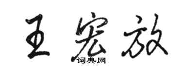駱恆光王宏放行書個性簽名怎么寫