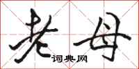 駱恆光老母行書怎么寫