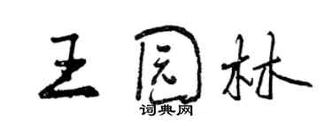 曾慶福王園林行書個性簽名怎么寫