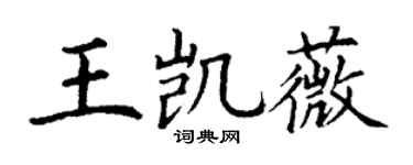 丁謙王凱薇楷書個性簽名怎么寫
