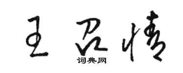 駱恆光王召情草書個性簽名怎么寫