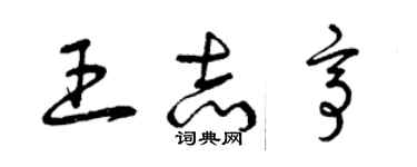 曾慶福王志亭草書個性簽名怎么寫