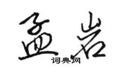 駱恆光孟岩行書個性簽名怎么寫