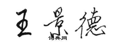 駱恆光王景德行書個性簽名怎么寫